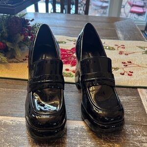 Nine West Black Patent Leather Loafers